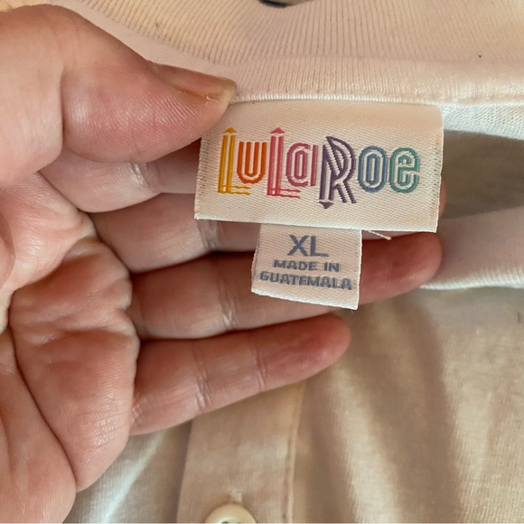 LuLaRoe Mark White Unisex Henley Long Sleeve T-Shirt XL - Picture 4 of 6